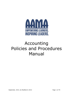 Accounting Policies and Procedures Manual