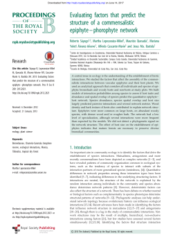 Evaluating factors that predict the structure of a commensalistic