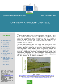 Overview of CAP Reform 2014-2020