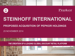 Presentation - Steinhoff International