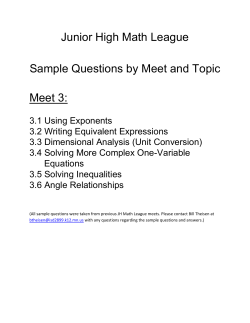 Meet 3 - Minnesota Junior High Math League