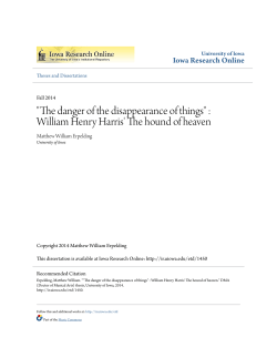 "The danger of the disappearance of things