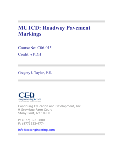 MUTCD: Roadway Pavement Markings