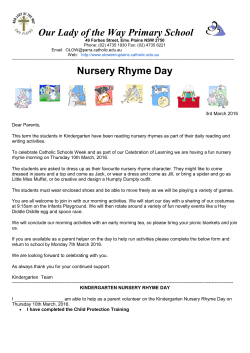 Nursery Rhyme Day - Our Lady of the Way School, Emu Plains