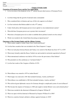 Chapter 25 Study Guide Expansion of Eu