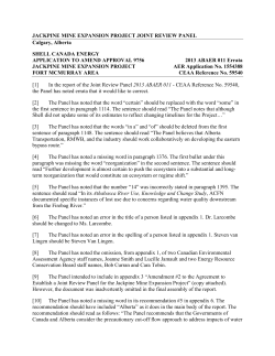 AER Decision 2013-011: JACKPINE MINE EXPANSION PROJECT
