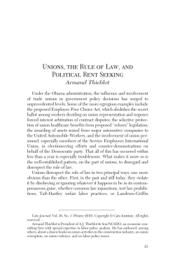 Unions, the Rule of Law, and Political Rent Seeking