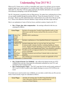 Understanding Your 2015 W-2