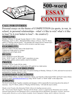 500-word ESSAY CONTEST - Bettendorf Public Library