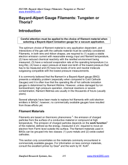 Bayard-Alpert Gauge Filaments: Tungsten or Thoria?