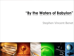 “By the Waters of Babylon”