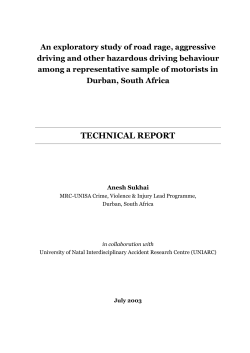 An exploratory study of road rage, aggressive driving