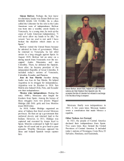 Simon Bolivar. Perhaps the best know revolutionary leader was