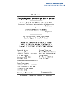 Brief for Thomas More Law Center and Center for Security Policy