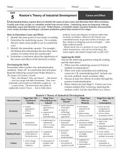 Rostow`s Theory of Industrial Development