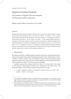 Egyptian Fractional Numerals