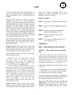 Tobit - Ascension Catholic Community