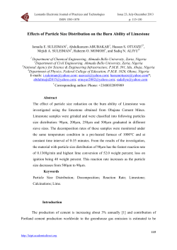 Effects of Particle Size Distribution on the Burn Ability of Limestone