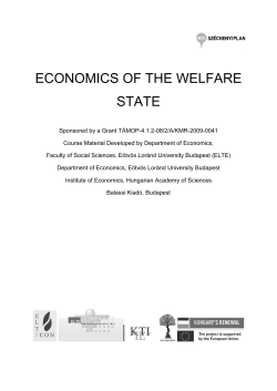 ECONOMICS OF THE WELFARE STATE