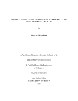EPITHERMAL MINERALIZATION ASSOCIATED WITH DIATREME