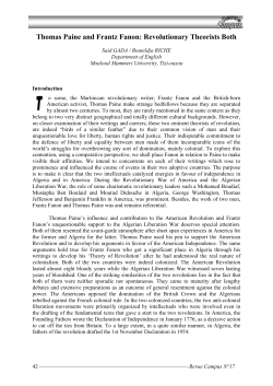 Thomas Paine and Frantz Fanon: Revolutionary Theorists