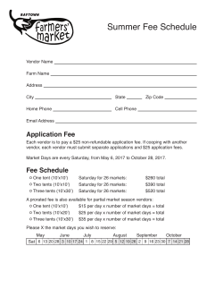Fee Schedule - Raytown Farmers` Market