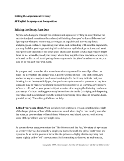Editing the Argumentative Essay