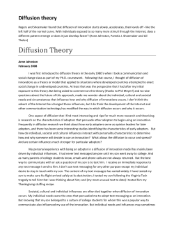 Diffusion Theory - UNC School of Media and Journalism
