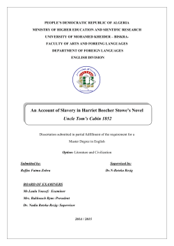 An Account of Slavery in Harriet Beecher Stowe`s Novel Uncle Tom`s