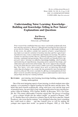 Understanding Tutor Learning
