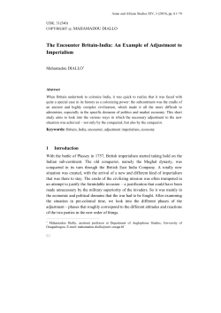 The Encounter Britain-India: An Example of Adjustment to Imperialism