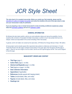 JCR Style Sheet - Journal of Consumer Research