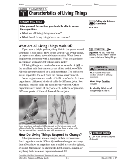 1 Characteristics of Living Things