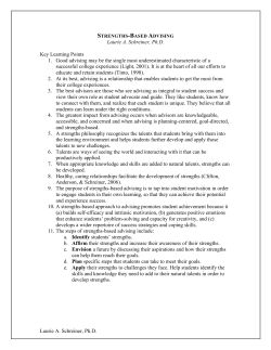 Strengths-Based Advising Handout