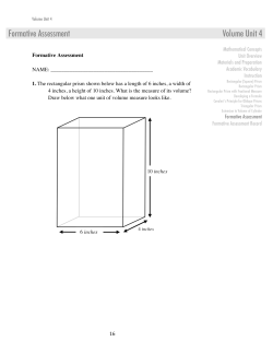 Formative Assessment Volume Unit 4