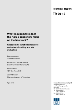 TR-00-12 - Svensk K&auml;rnbr&auml;nslehantering AB
