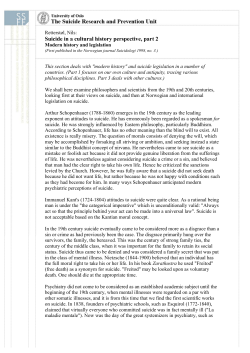 Modern history and legislation