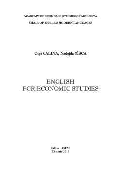 ENGLISH FOR ECONOMIC STUDIES