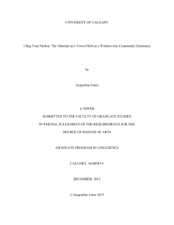 I Bag Your Pardon: The Albertan ae/ɛ Vowel Shift as a Window into