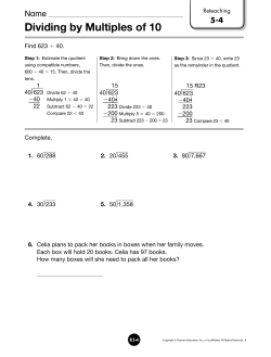 Dividing by Multiples of 10