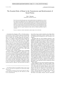 The Essential Role of Ritual in the Transmission