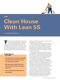 LEAN Clean House With Lean 5S - Association for Manufacturing