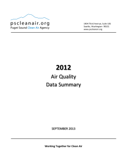 Air Quality Data Summary - Puget Sound Clean Air Agency