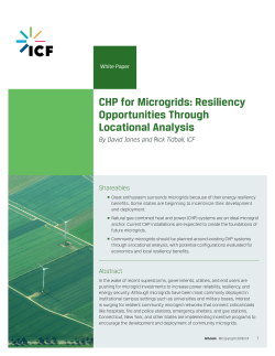 CHP for Microgrids: Resiliency Opportunities Through