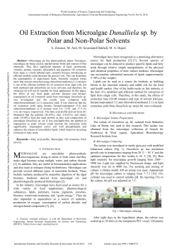 Oil Extraction from Microalgae Dunalliela sp. by Polar and Non