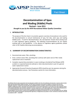 Decontamination of Spas and Wading (Kiddie) Pools