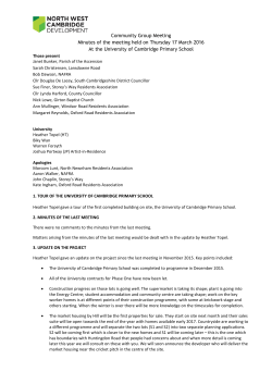 Minutes of the meeting - North West Cambridge Development
