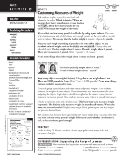 Customary Measures of Weight
