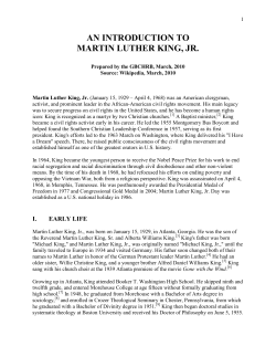 an introduction to martin luther king, jr.