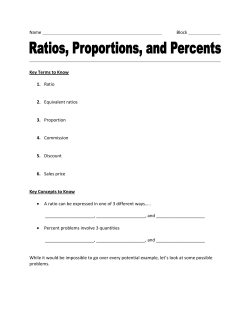 Ratios, Proportions, and Percents